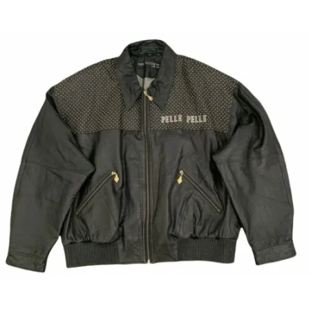 Pelle Pelle Gold Studded Black Jacket view 2