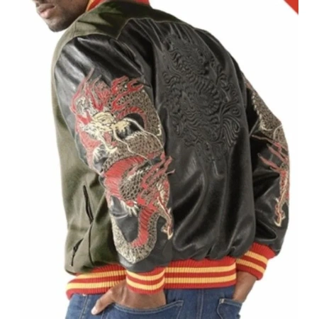Mens Pelle Pelle Dragon Heart Olive Jacket view 2