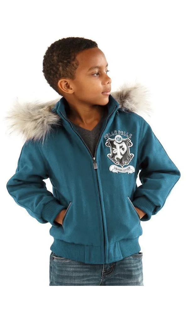 Bold Pelle Pelle Kids Back to School Turquoise Jacket