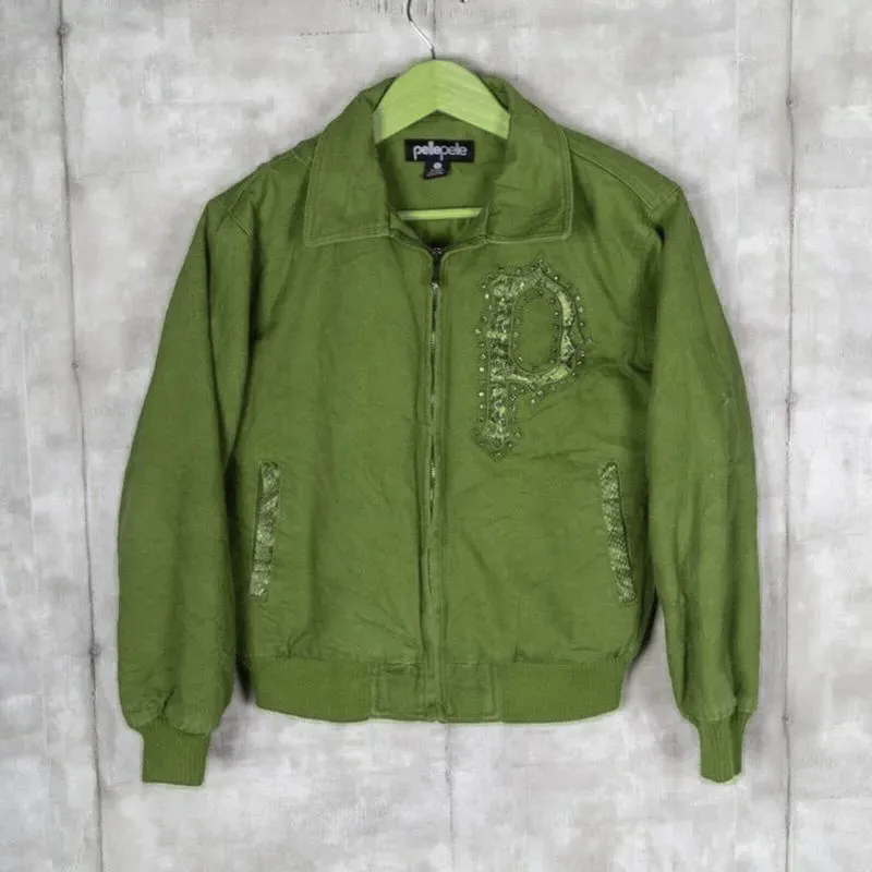 Navy Green Bomber Jacket | Marc Buchanan Pelle Pelle Store