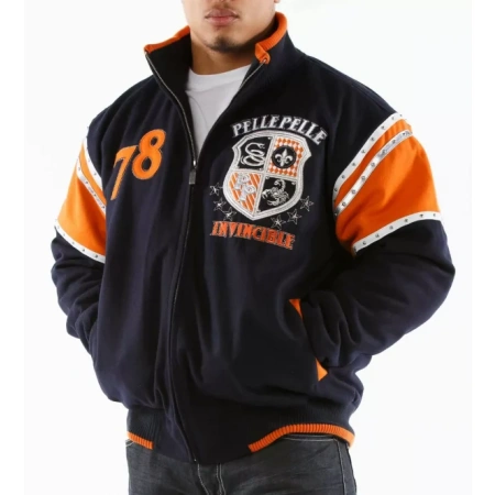Pelle Pelle Navy Orange Wool Jacket view 2