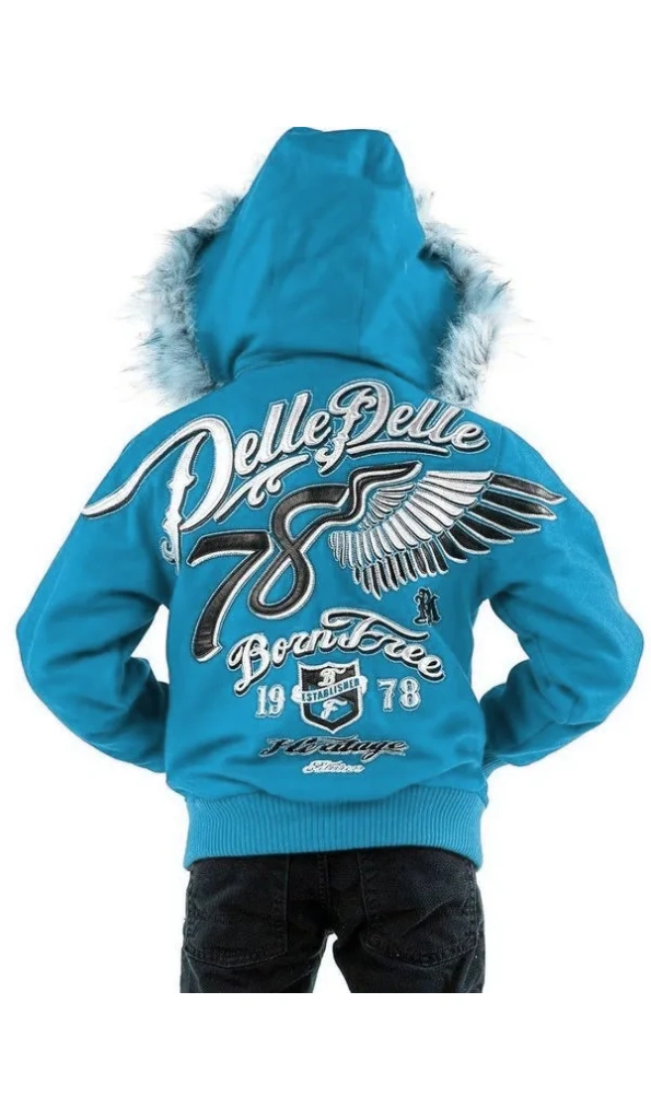 Pelle Pelle Kids 78 Born Free Turquoise Wool Jacket