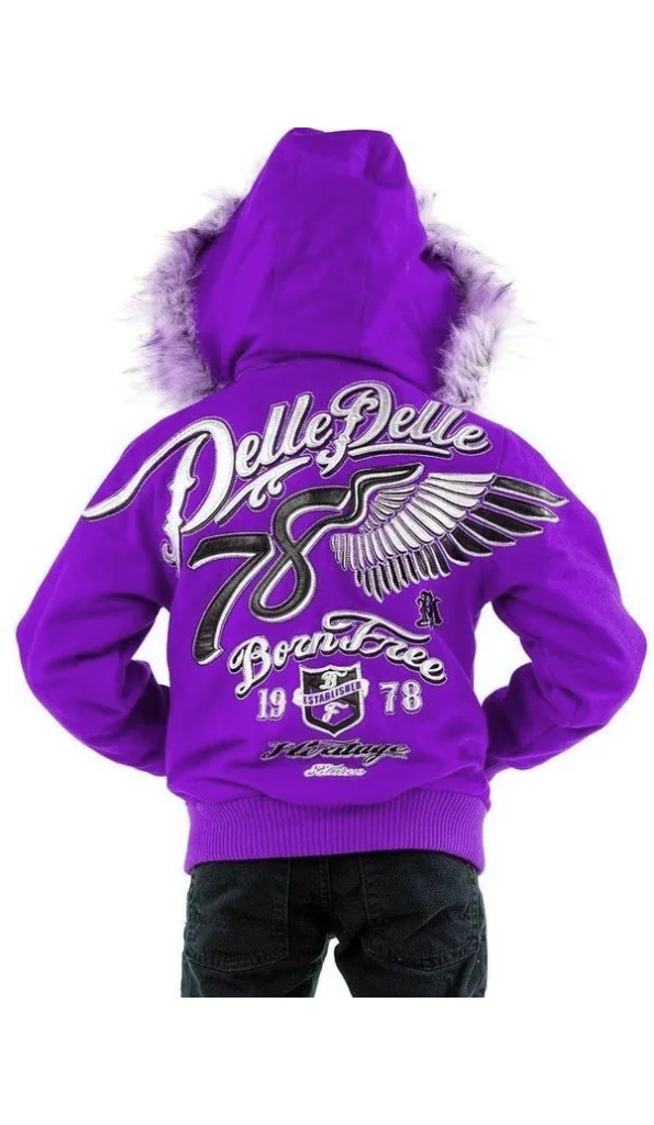 Pelle Pelle Kids 78 Born Free Purple | Wool Jacket
