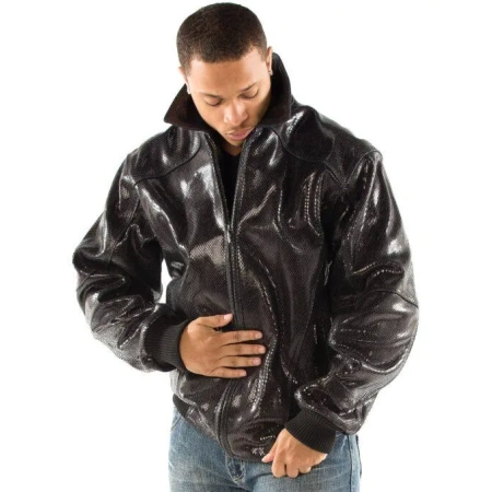 Pelle Pelle Black Python Jacket | Pelle Pelle Store view 2