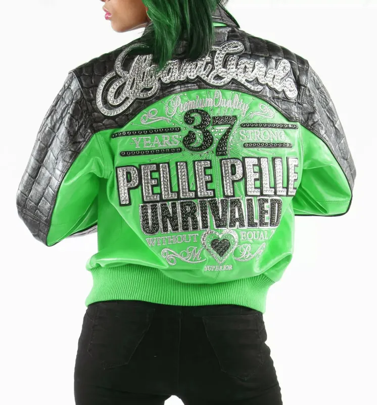 Garde  Strong 37 Years Green Leather Jacket Pelle Pelle Store