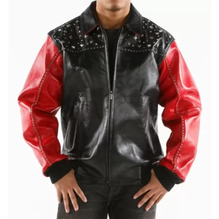 Black Red Born Free Studded Eagle Jacket Pelle Pelle Store view 2