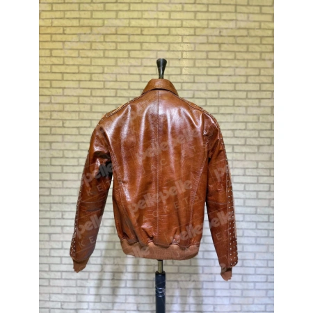 Bold Pelle Pelle Alligator Texture Leather Jacket view 2