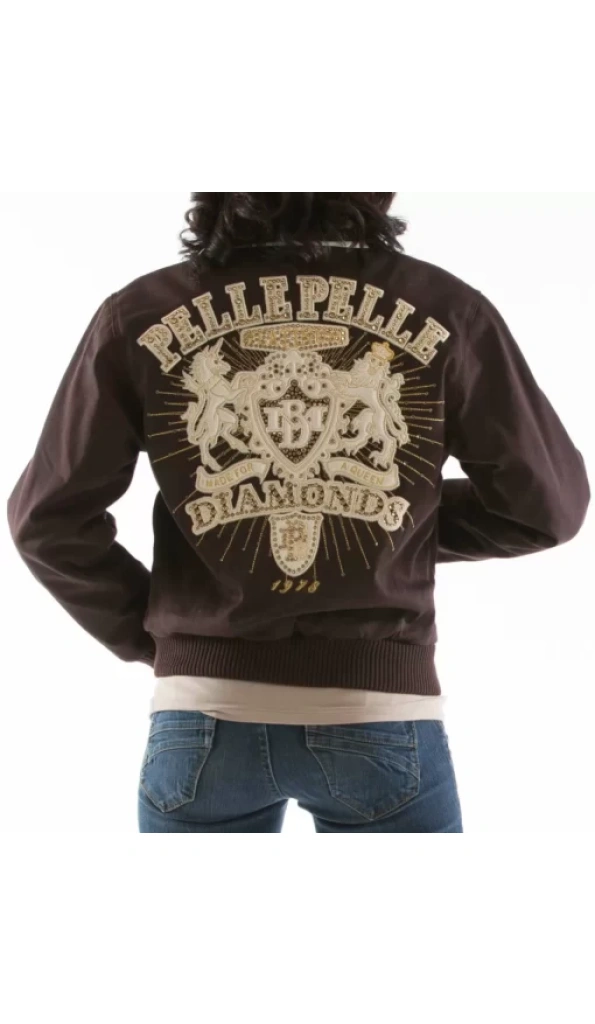 Made for Queen Diamonds Brown Jacket | Pelle Pelle Store