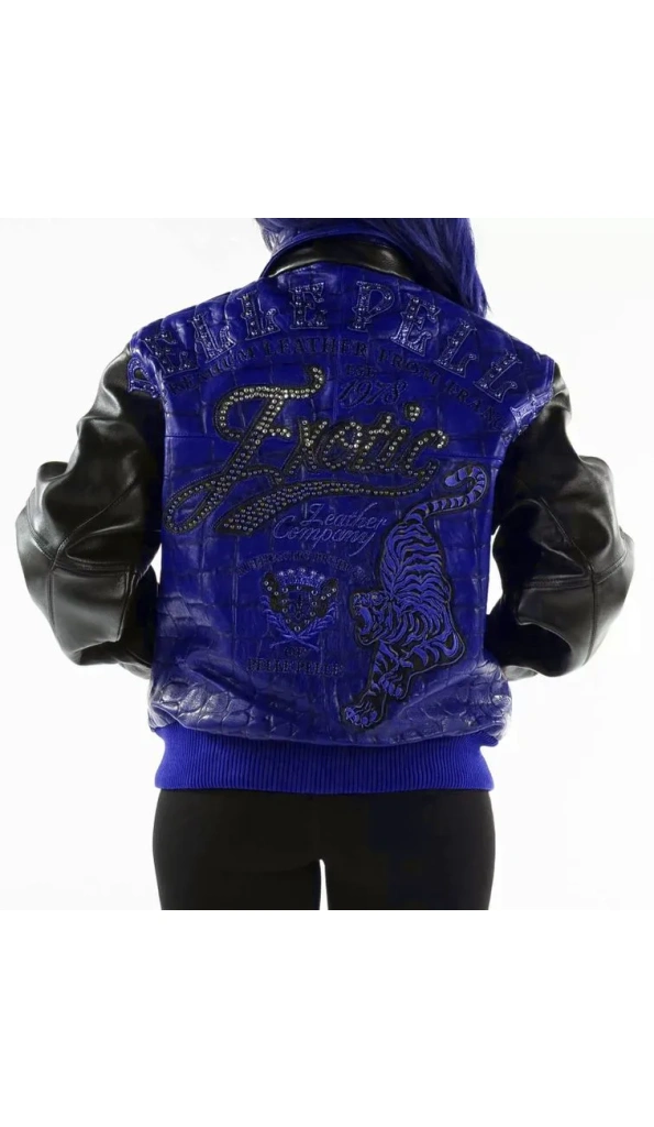 Pelle Pelle Blue Black Jacket with Exotic Studs