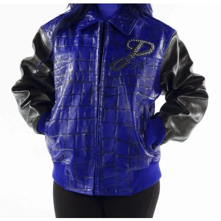 Pelle Pelle Exotic Studs Blue Black Jacket view 2