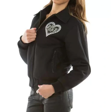 Black Heart Breaker Pelle Pelle Wool Jacket view 2