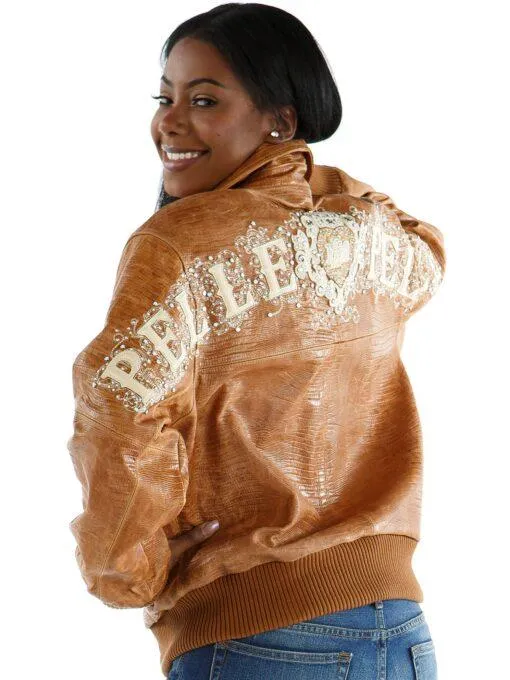 Pelle Pelle Brown Leather Jacket Shoulder Crest view 2