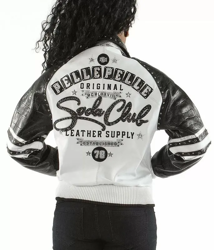 Pelle Pelle Soda Club Jacket Black and White Stunning 78 Jacket