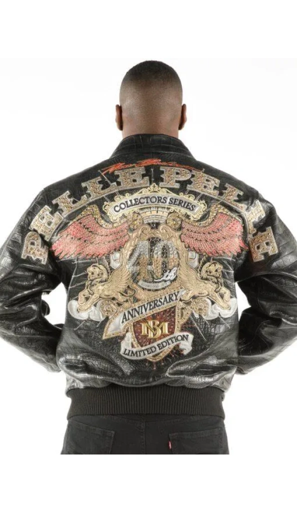 Pelle Pelle Mens 40th Anniversary Black Leather Jacket