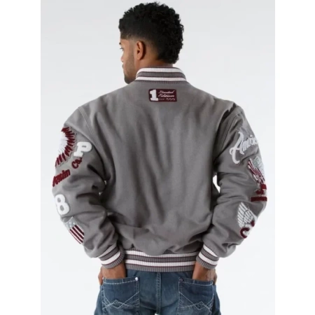 Pelle Pelle American Grey Varsity Jacket view 3