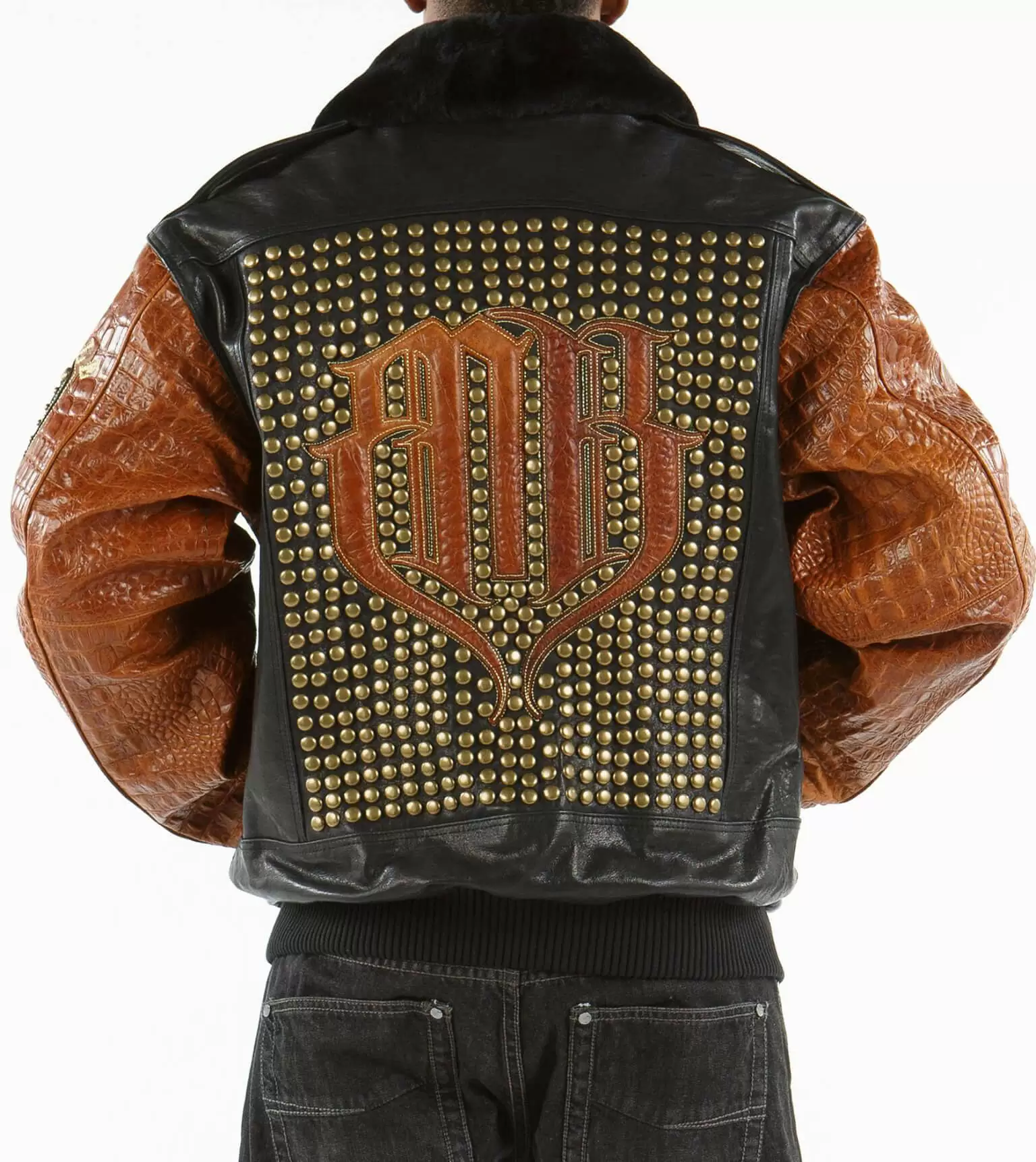 Pelle Pelle Black Brown Studded Jacket | Pelle Pelle Store