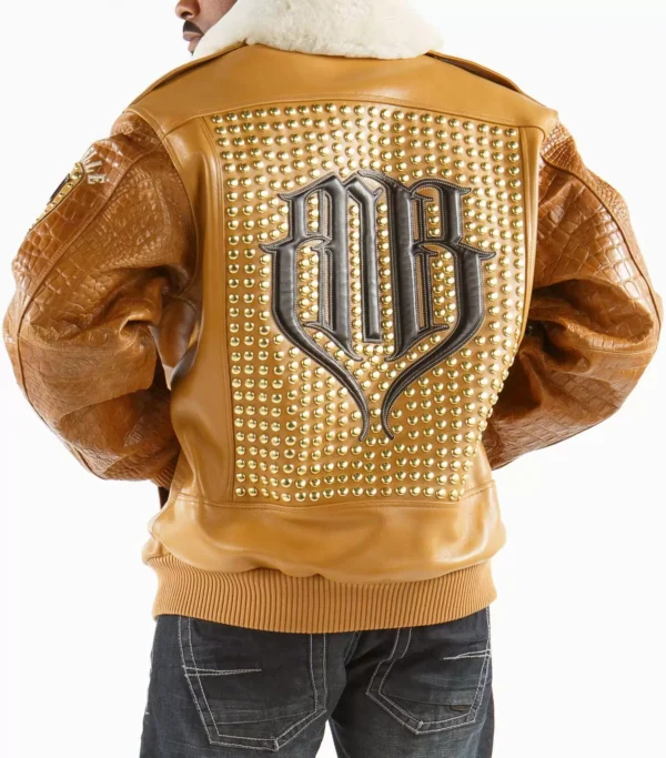 Pelle Pelle Brown Studded Jacket | Pelle Pelle Store