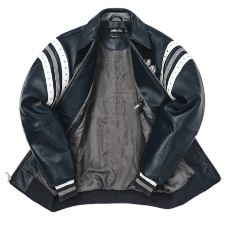 Pelle Pelle Varsity Blue Plush Jacket | pelle Pelle Store view 3
