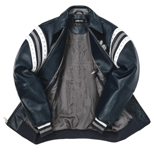 Pelle Pelle Varsity Blue Plush Jacket | pelle Pelle Store view 3