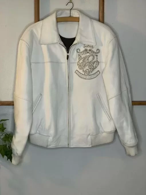Pelle Pelle White Stud Marc Buchanan Leather Jacket view 2
