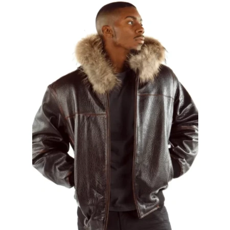 Pelle Pelle Hooded Script Leather Jacket view 2