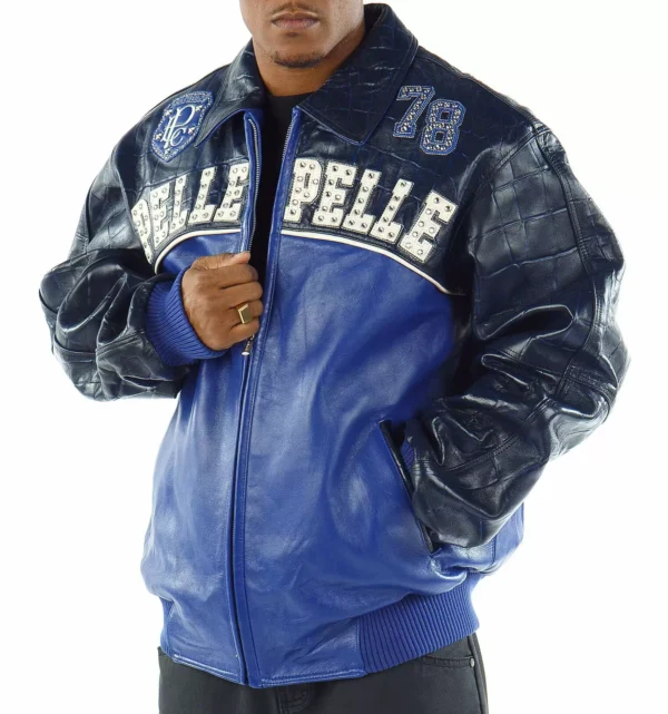 Pelle Pelle Standing Blue Leather Jacket view 2
