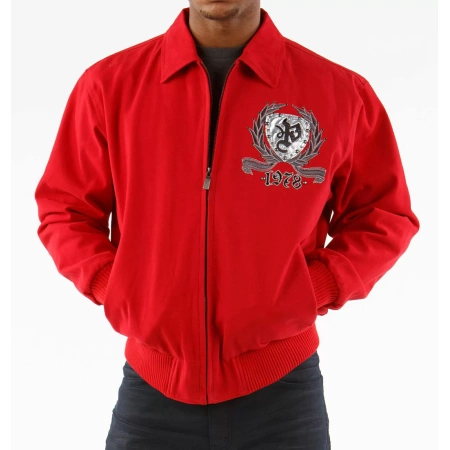 Pelle Pelle Red Studded Wool Jacket view 2
