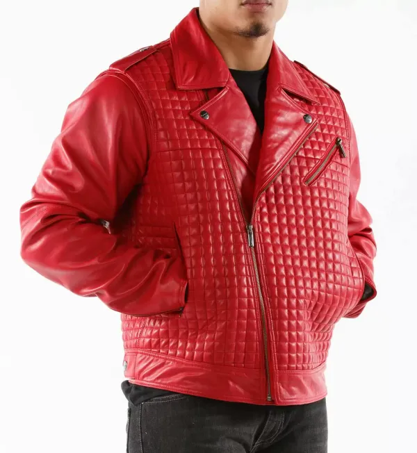 Pelle Pelle Red Biker Leather Jacket