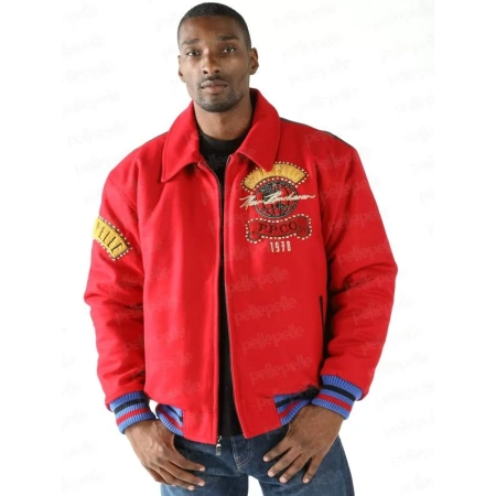 Pelle Pelle World Tour Red Bomber Jacket view 3