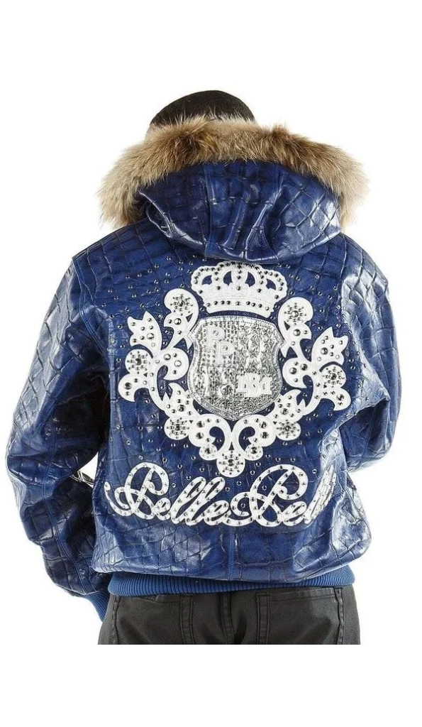 Pelle Pelle Crocodile Blue Leather Jacket