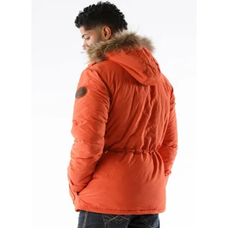 Pelle Pelle Fur Hooded Orange Jacket view 2