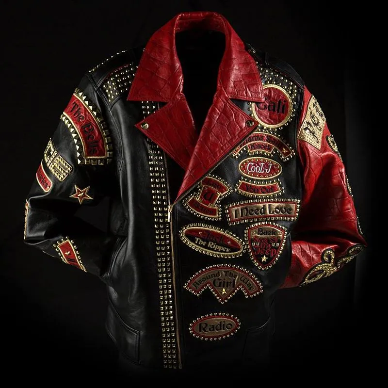 Pelle Pelle LL Cool J Black And Red Leather Jacket