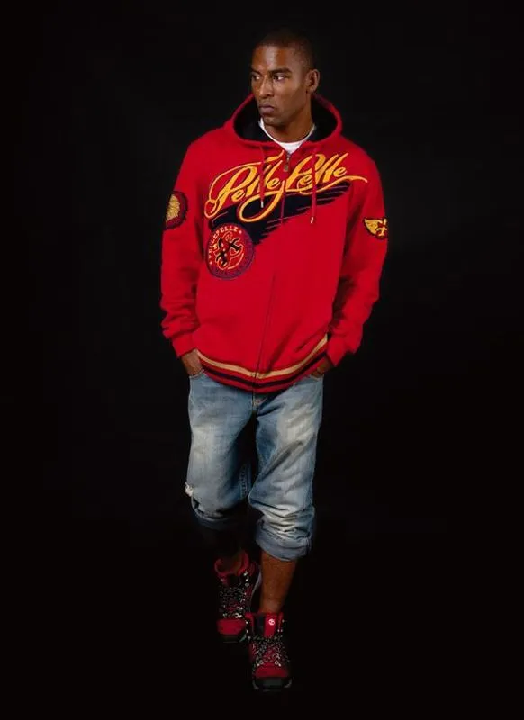Pelle Pelle Red Wool Varsity Hooded Jacket