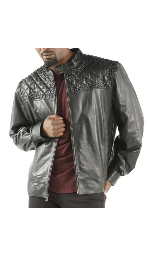 Pelle Pelle Studded Quilted Black Jacket