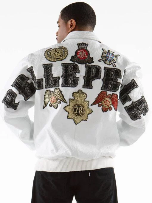 Pelle Pelle Mens White Patched Jacket