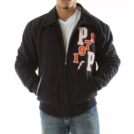Navy Pelle Pelle Tiger Wool Jacket view 2