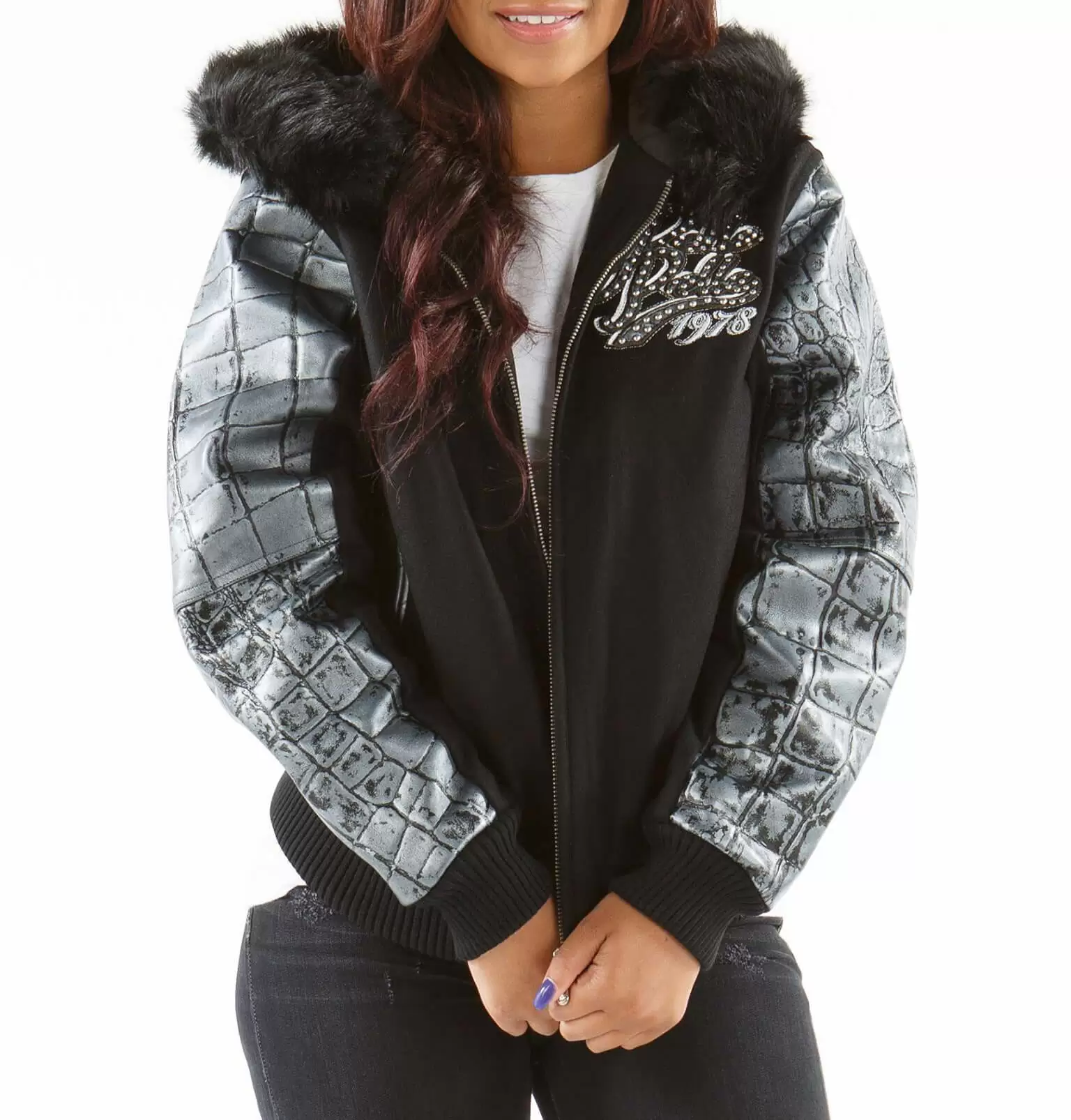 Pelle Pelle Black Exotic Fur Hood Jacket view 2