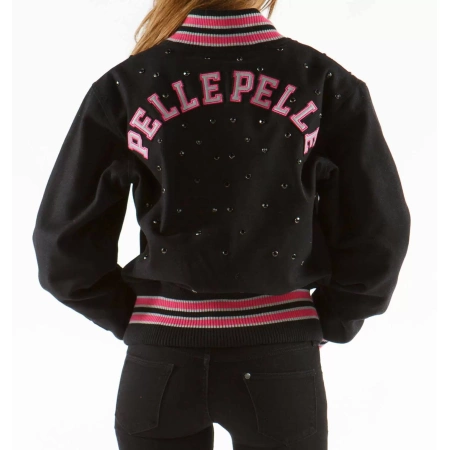 Cheer Pelle Pelle Black Varsity Wool Jacket view 2
