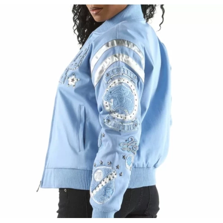 Pelle Pelle Blue Patches Varsity Jacket view 2