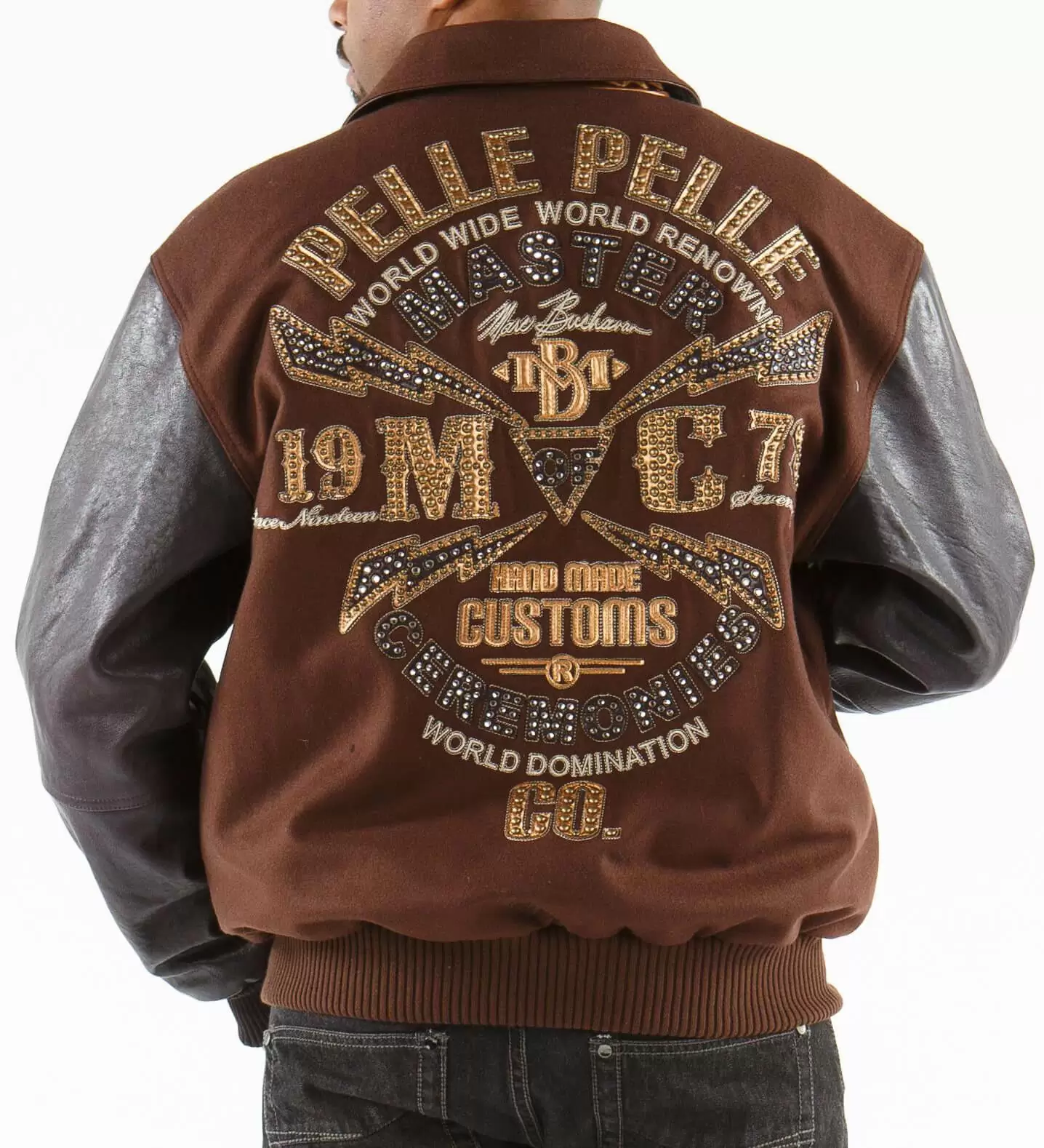 Pelle Pelle Brown Ceremonies Varsity Jacket