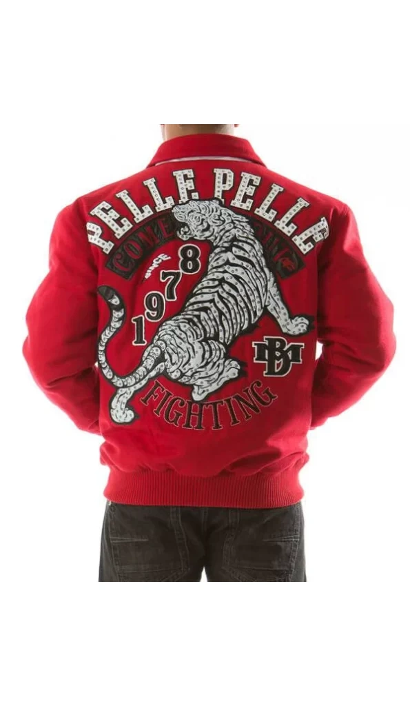 Red Pelle Pelle Tiger Wool Jacket