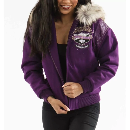 Purple Pelle Pelle MB Fur Hood Jacket view 2