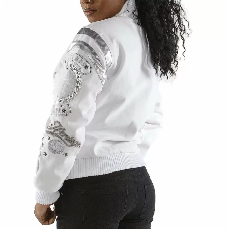 Pelle Pelle White Patches Varsity Jacket view 2