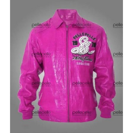 MB Pelle Pelle Pink Soda Club leather Jacket view 2