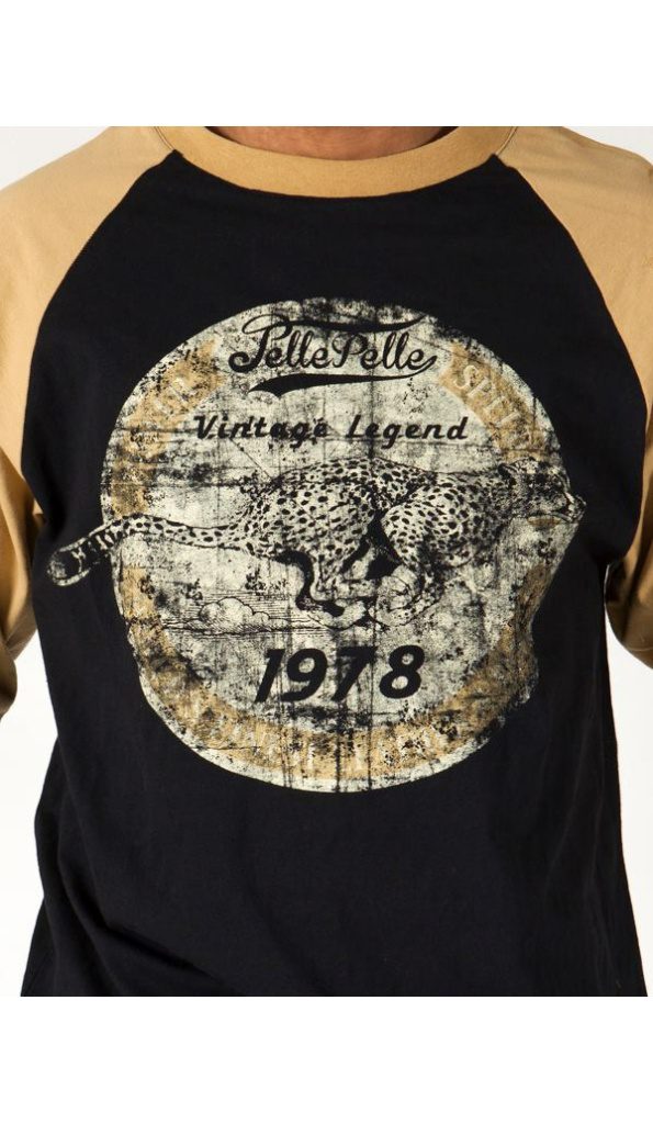 Bold Pelle Pelle Black T shirt with Muddy Sleeves