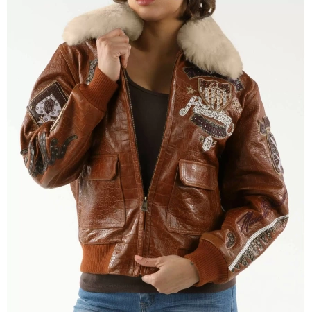 Pelle Pelle American Brown Bombshell Jacket view 2