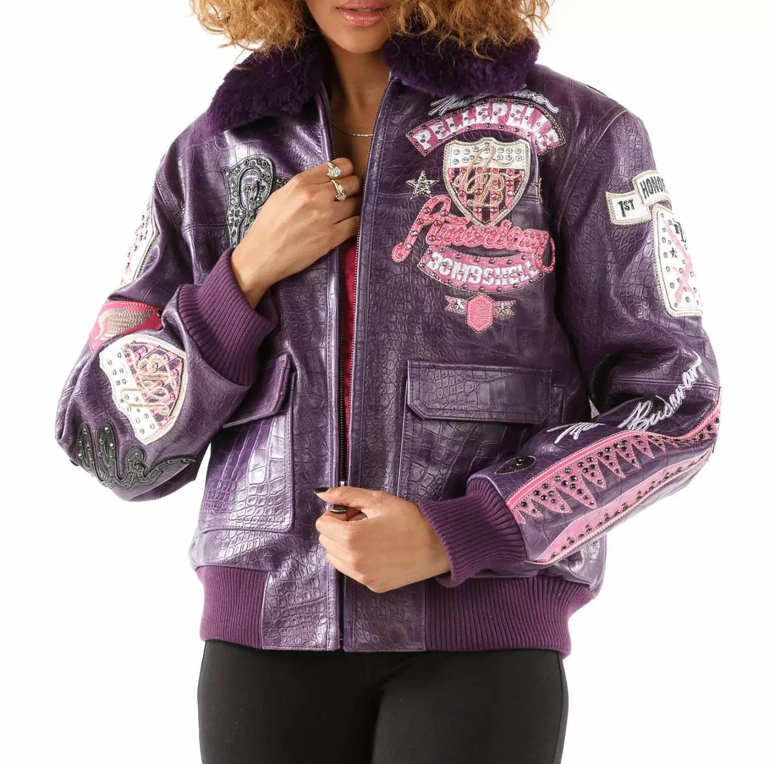 American Pelle Pelle Purple Bombshell Jacket view 2