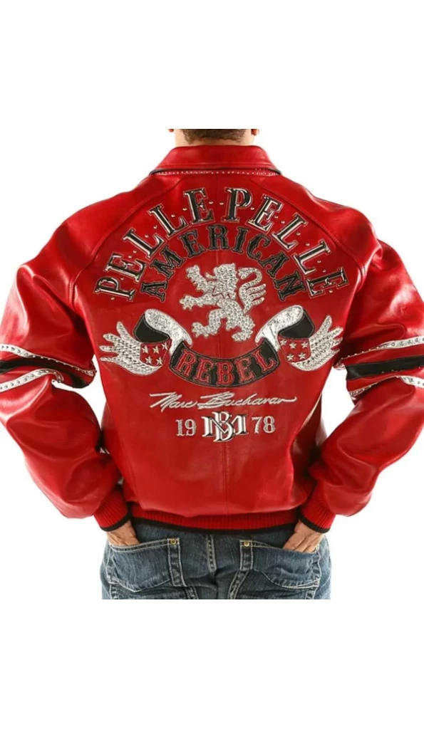 Pelle Pelle Rebel Red Studded Leather Jacket