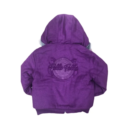 Bold Kids Pelle Pelle Wool Hooded Purple Jacket view 2