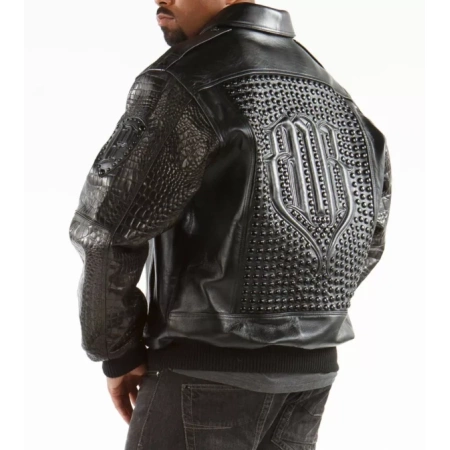 Pelle Pelle Black Fur Collar Studded Jacket view 2